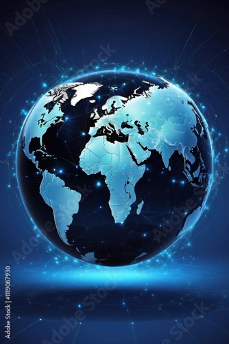 Communication technology for internet business. Global world network and telecommunication on earth and IoT. 