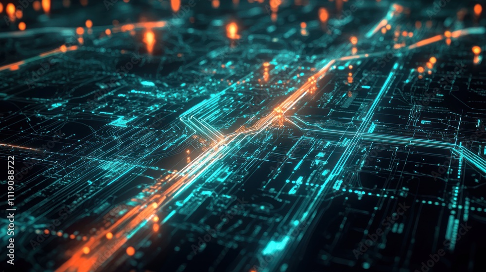 A conceptual image with abstract lines, maps, and glowing icons, representing the concept of exploration in modern or futuristic terms A conceptual image with abstract lines, maps, and glowing icons, representing the concept of exploration in modern or futuristic terms