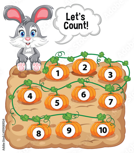 Counting Pumpkins with a Friendly Rabbit