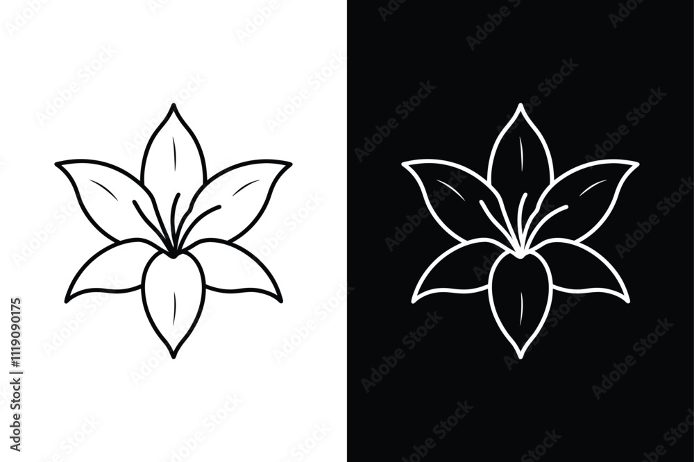 Fototapeta premium Lily Flower Vector Art. Clean and Stylish Designs for Sophisticated Projects