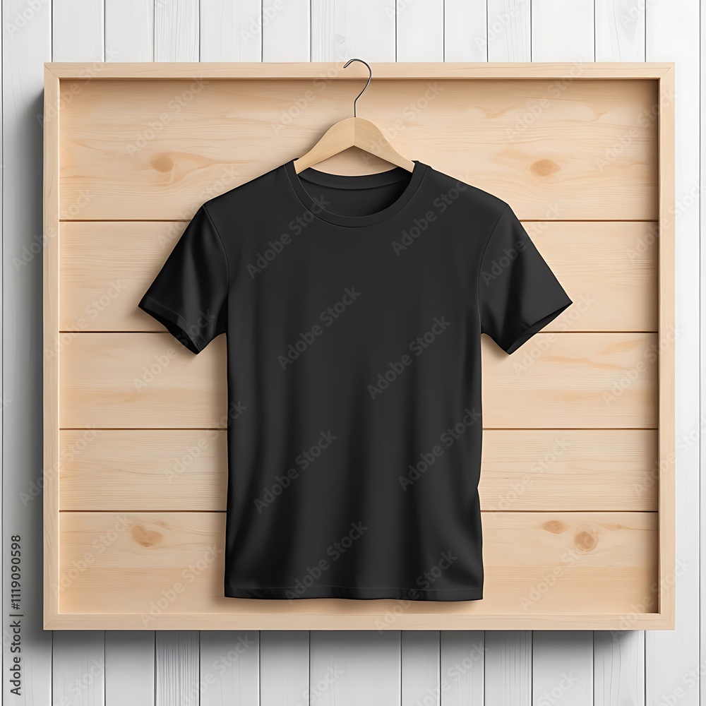 Black tshirt on hanger Black tshirt on hanger