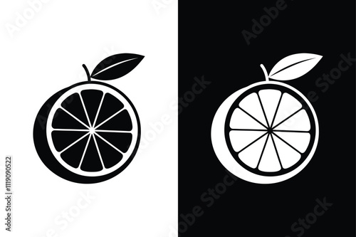 Citrus Charm. Lemon and Lime Silhouette Icons and Slice Illustrations