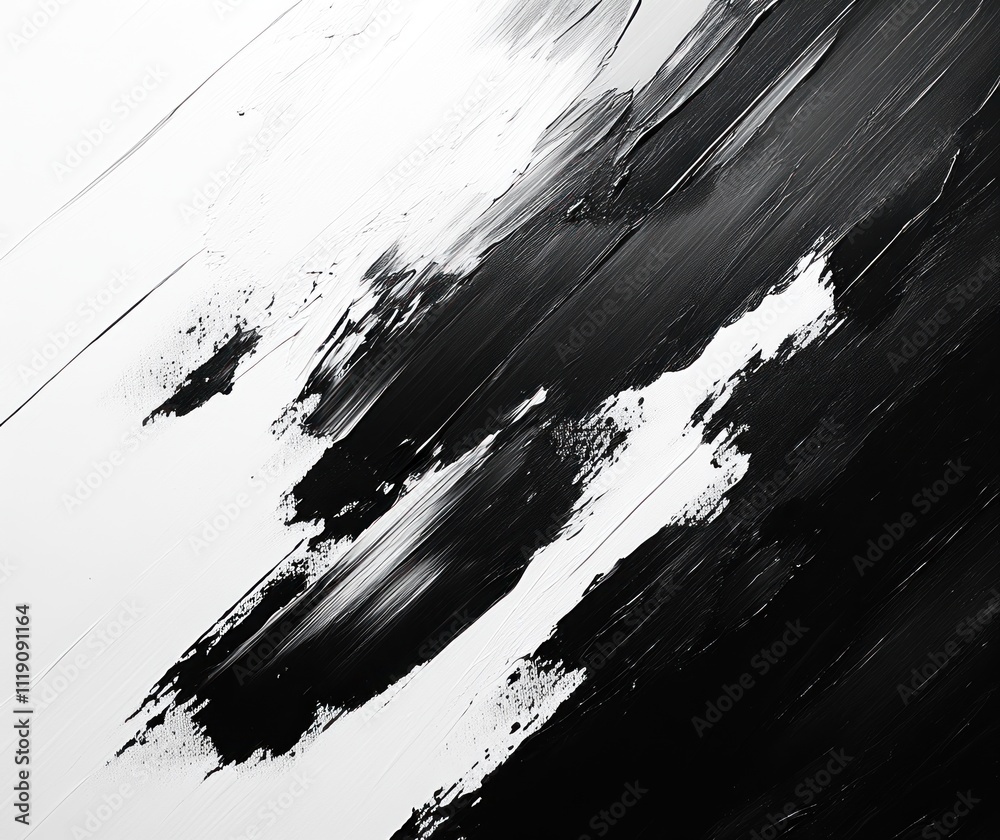 Bold Black and White Abstract Art with Dynamic Movement and Grunge Borders Bold Black and White Abstract Art with Dynamic Movement and Grunge Borders
