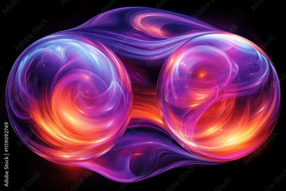 Vibrant Neon Energy Inside Translucent Sphere Abstract Composition Vibrant Neon Energy Inside Translucent Sphere Abstract Composition