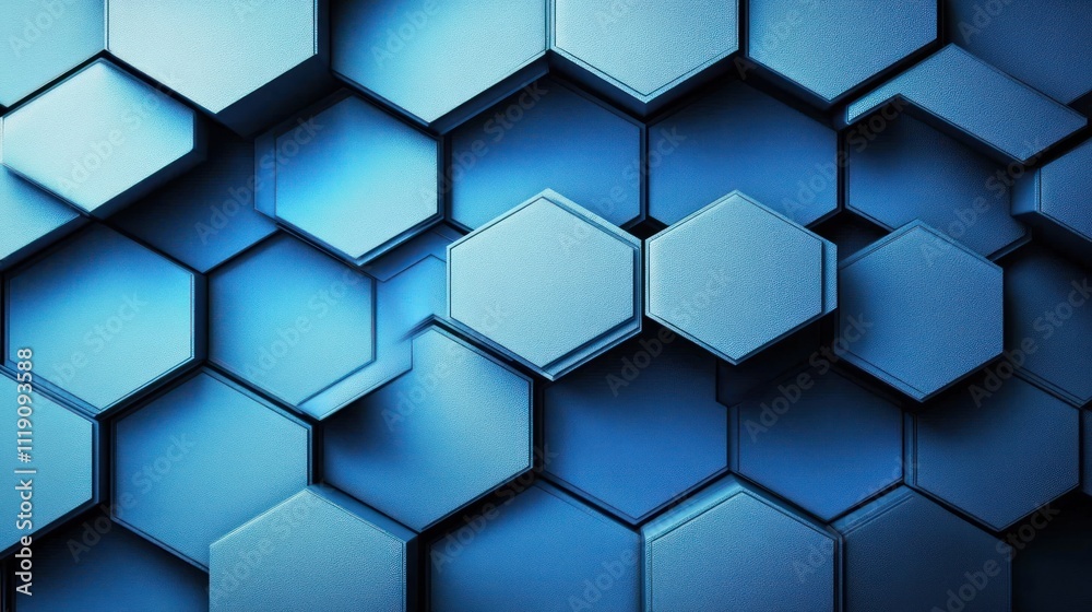 Abstract Blue Hexagon Pattern Background Design Digital Art Illustration Abstract Blue Hexagon Pattern Background Design Digital Art Illustration