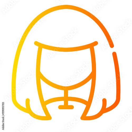 hair wig Line Gradient Icon