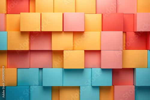 Unbelievable Close-up geometric background from blocks