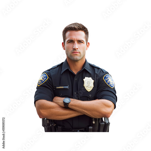 Confident Police Officer Portrait Law Enforcement Professional