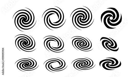 set kinetic abstract geometric black colors