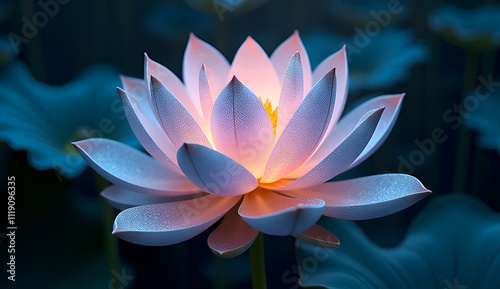 Lotus flower ,Beautiful lotus flower on water with bokeh background Ai generated
