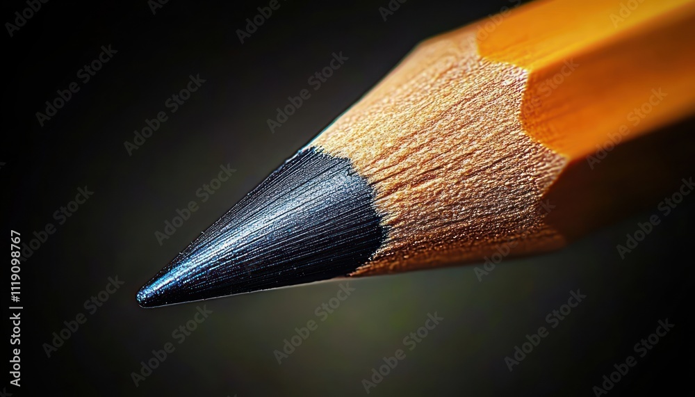 Obraz premium Close-up of a Sharpened Pencil Tip with Dramatic Lighting