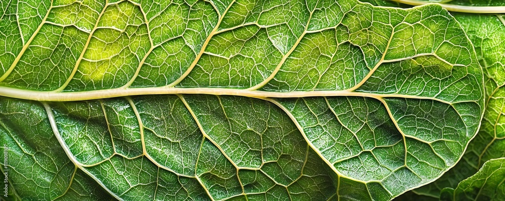 Close-up view of a vibrant green leaf showcasing intricate vein patterns, symbolizing nature's beauty and vitality. Close-up view of a vibrant green leaf showcasing intricate vein patterns, symbolizing nature's beauty and vitality.