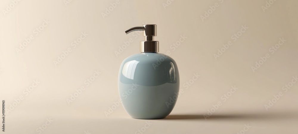 Elegant Blue Ceramic Soap Dispenser with Silver Pump Elegant Blue Ceramic Soap Dispenser with Silver Pump
