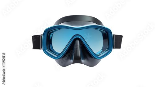 Diving mask with a snorkel on a transparent background 