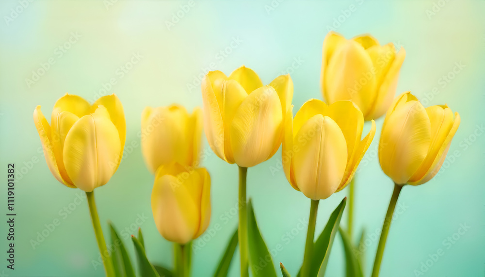 Obraz premium Beautiful tulips on tansparent white background. ai generated 