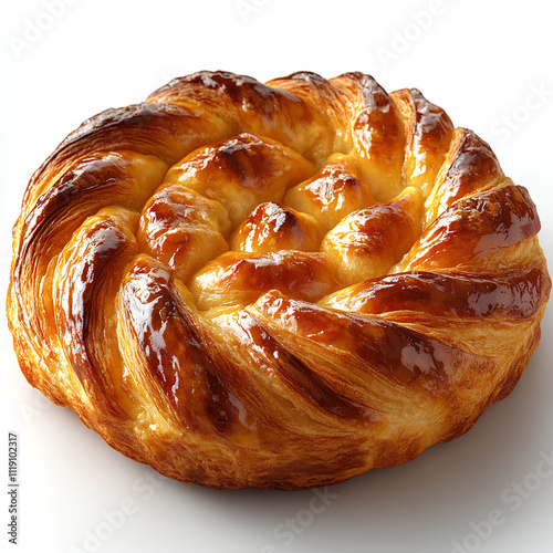 A 3D Danish pastry, The background is plain white photo