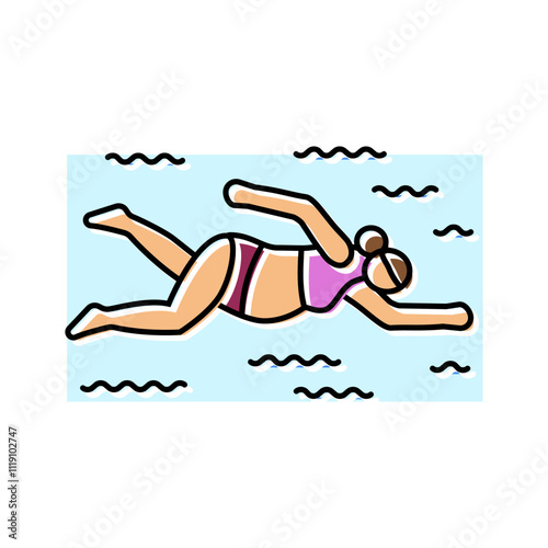 swimming pregnant fitness color icon vector. swimming pregnant fitness sign. isolated symbol illustration