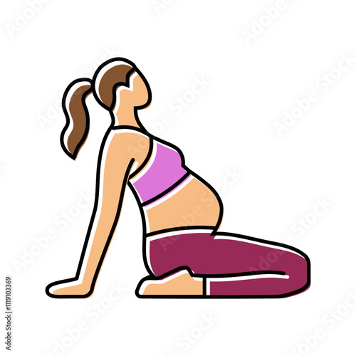 prenatal yoga pregnant fitness color icon vector. prenatal yoga pregnant fitness sign. isolated symbol illustration