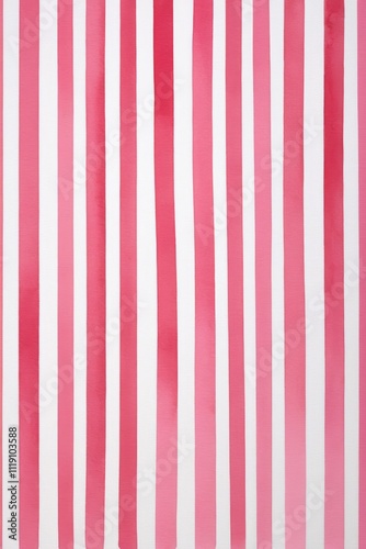 a close up of a pink and white striped wallpaper with a clock