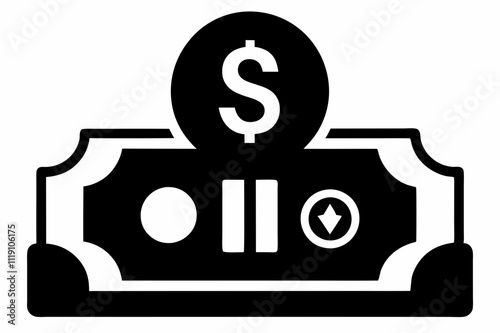 Black Silhouette Dividend Payment Icon Vector