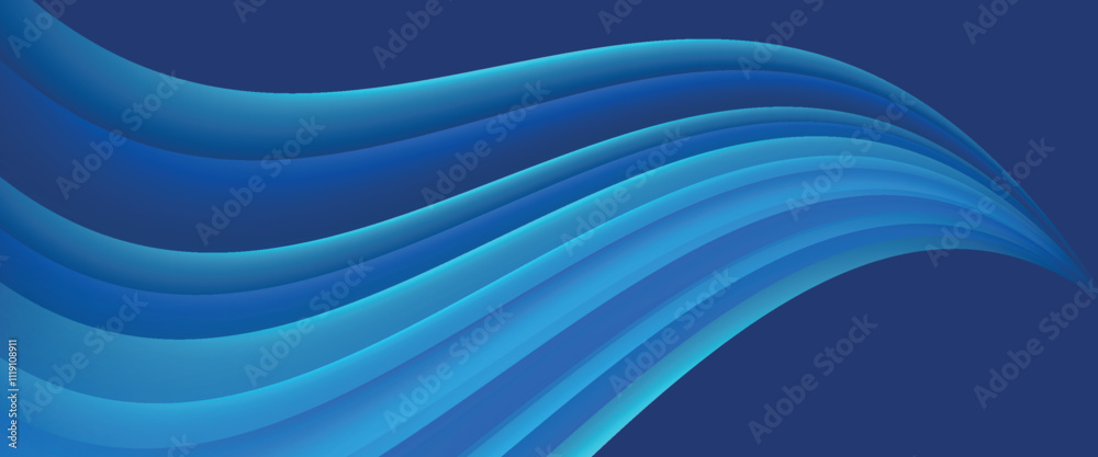 Fototapeta premium Modern abstract blue background with glowing geometric lines. Blue gradient hexagon shape design. Futuristic technology concept