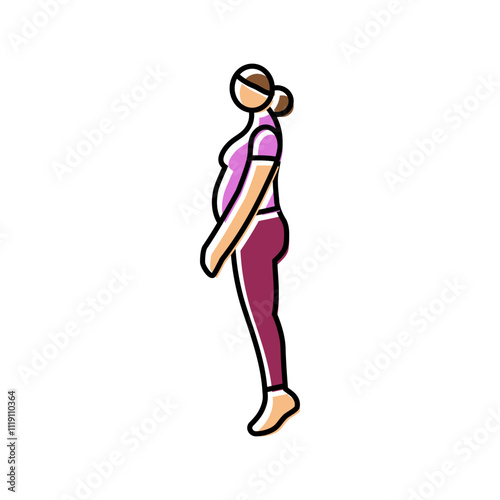standing calf pregnant fitness color icon vector. standing calf pregnant fitness sign. isolated symbol illustration