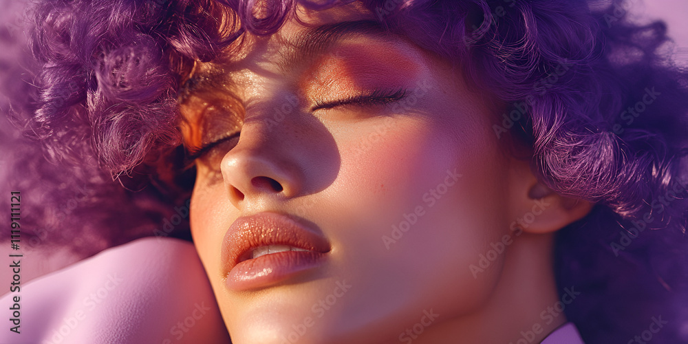 Obraz premium Purple Haze: A Serene Portrait 