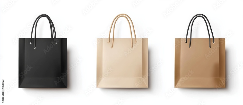 blank paper shopping bags set isolated on a white background blank paper shopping bags set isolated on a white background