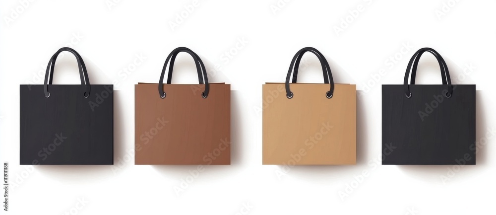 blank paper shopping bags set isolated on a white background blank paper shopping bags set isolated on a white background