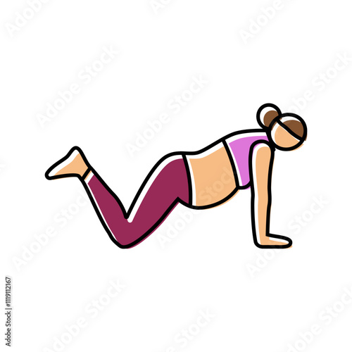 modified plank pregnant fitness color icon vector. modified plank pregnant fitness sign. isolated symbol illustration