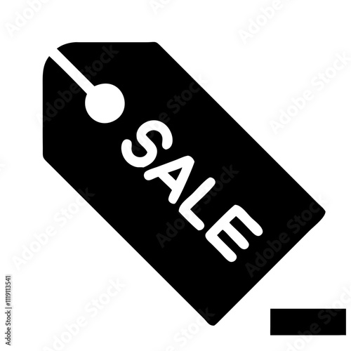 Sale tag icon, business and marketing theme, black label symbol