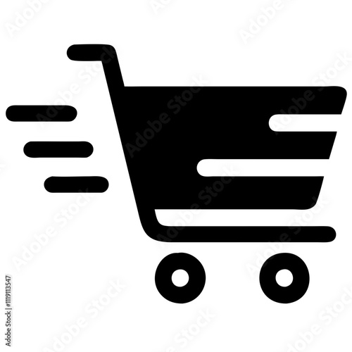 Shopping cart icon, fast delivery concept, business and marketing theme