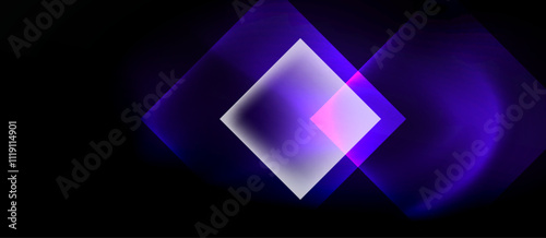 Dark neon colors with glass square shapes