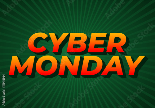 Cyber monday. Text effect in 3 dimensions look, good for social media ads