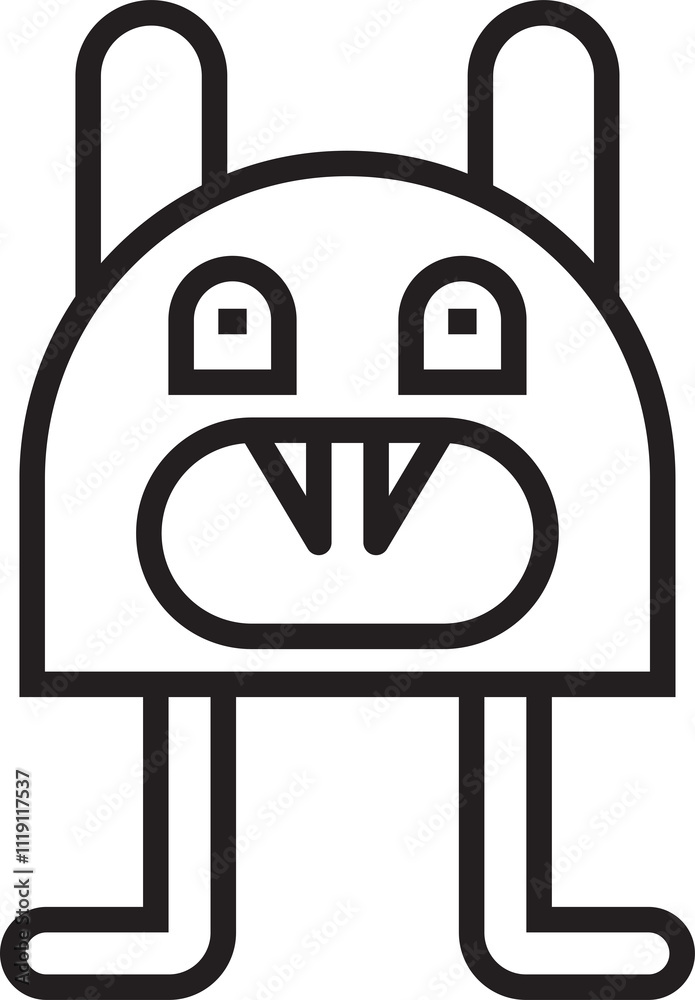 Cute Monster Character Line Art Cute Monster Character Line Art