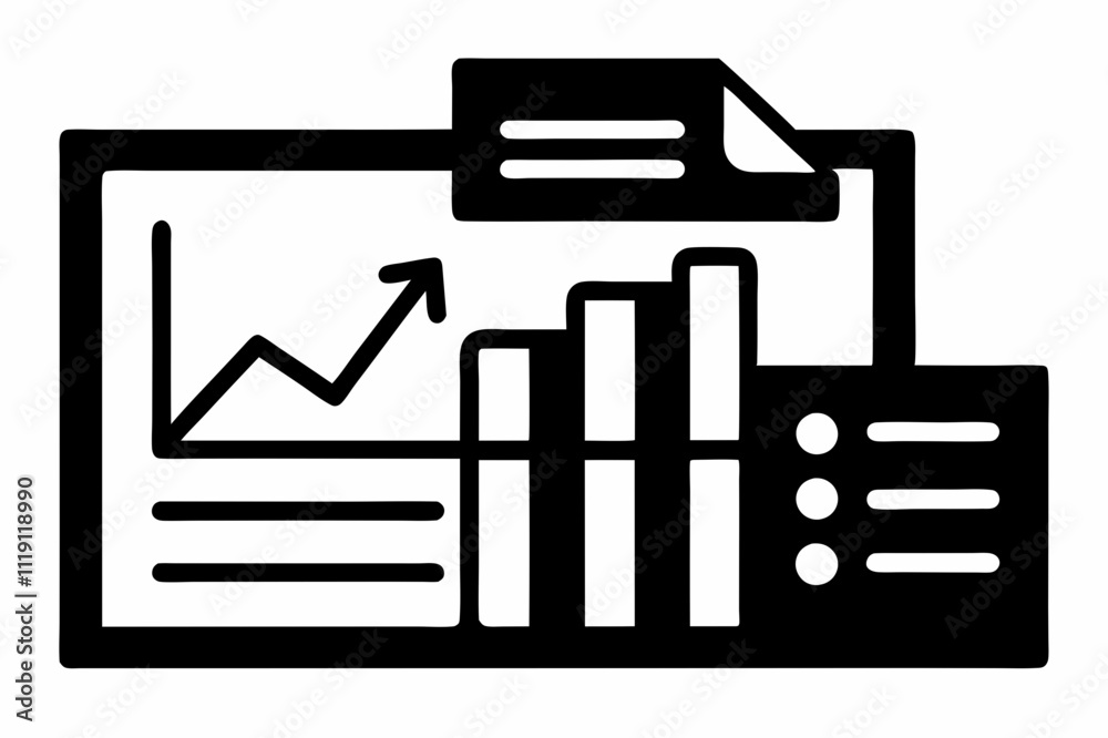 Black Silhouette Tax Form Chart Icon Vector Design Black Silhouette Tax Form Chart Icon Vector Design