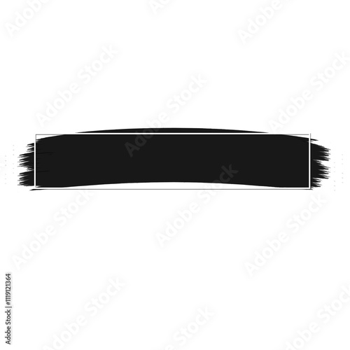Black Brush Stroke Text Box Title Box Label Banner Design