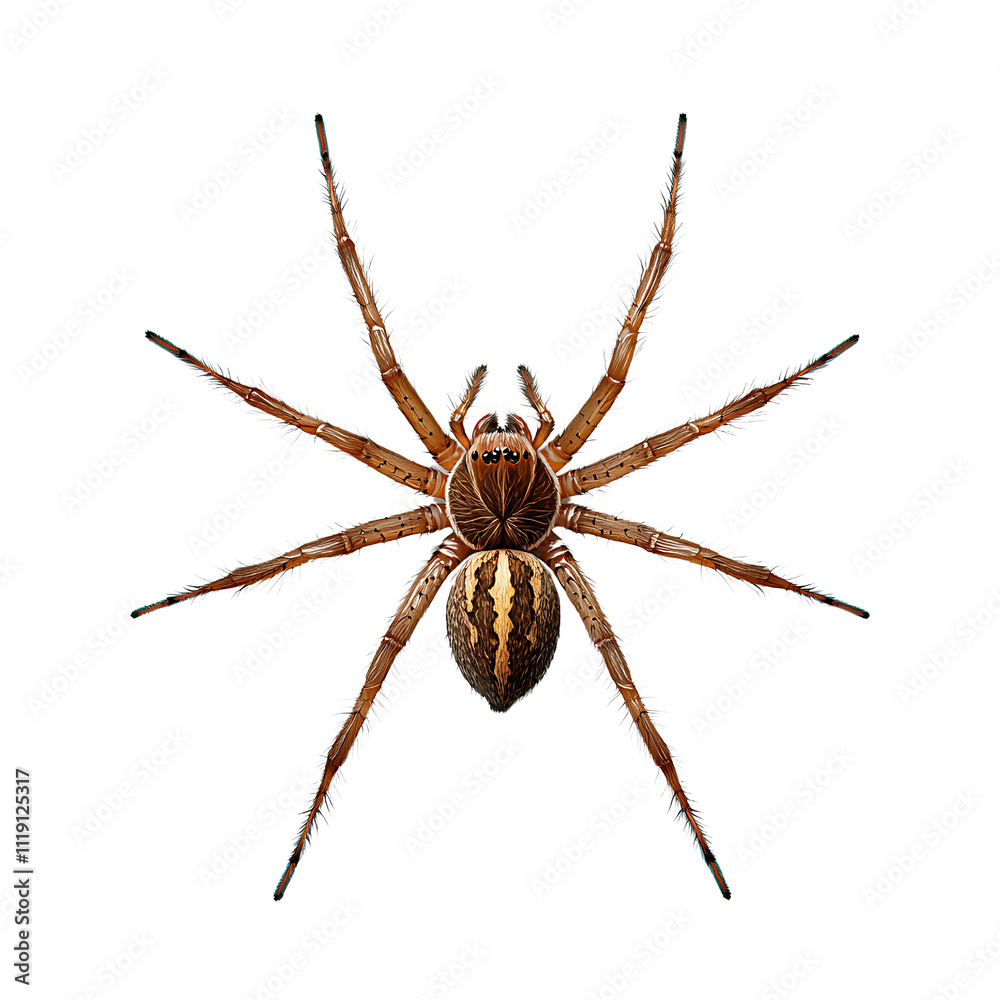 Detailed Close-Up of a Brown Spider