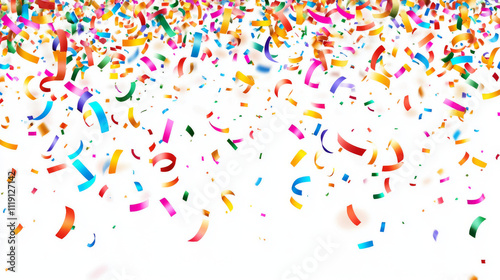 Confetti falling on background. Party festive firework. Carnival confetti isoltaed on white background.