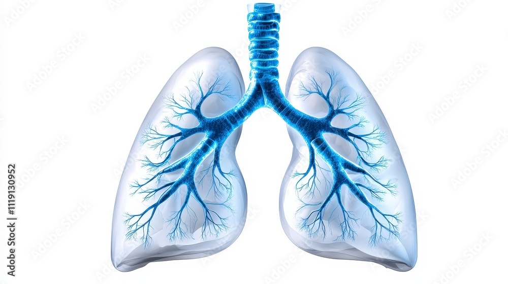 Human Lungs Anatomy Detailed 3D Medical Illustration Human Lungs Anatomy Detailed 3D Medical Illustration
