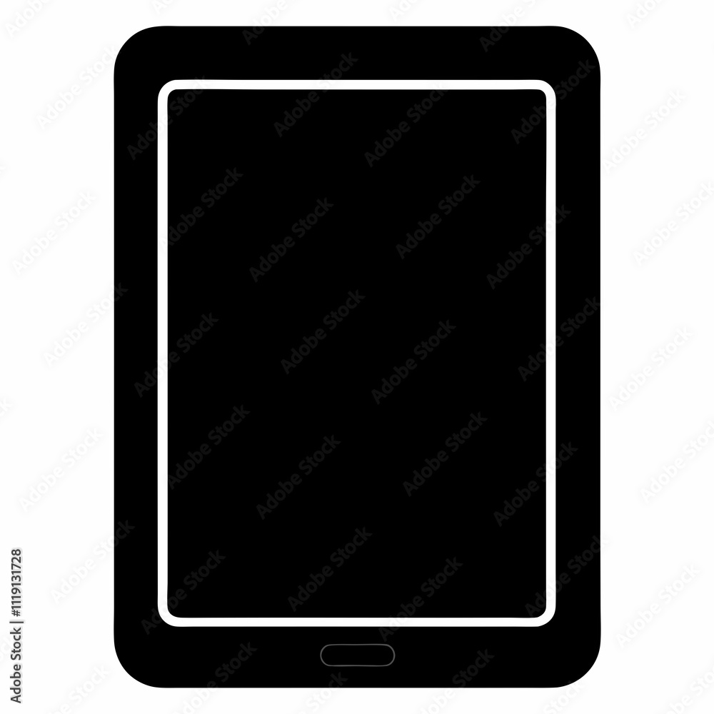 Black Tablet Silhouette Vector Art Design Black Tablet Silhouette Vector Art Design