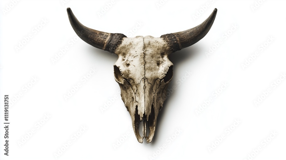 Fototapeta premium Cow or bull skull on a white background, isolated
