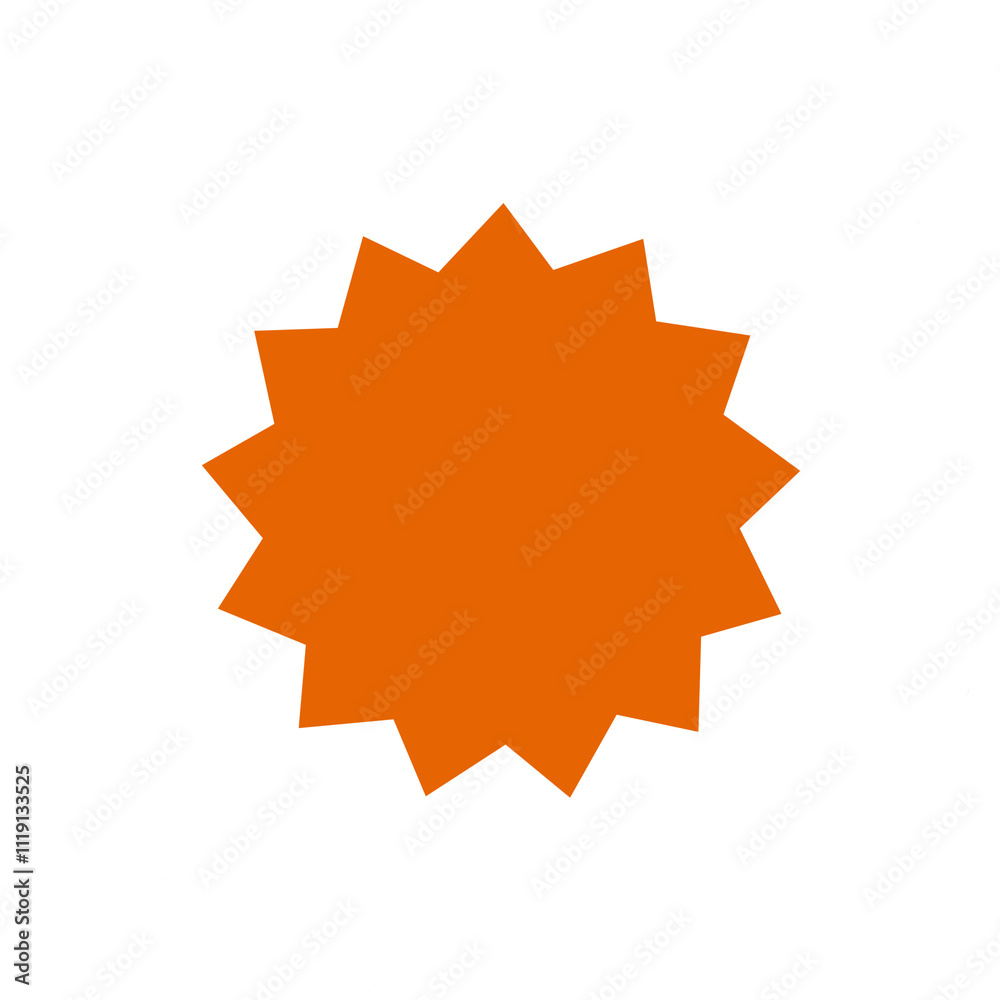 Blank orange star shaped price label isolated on transparent background, png image Blank orange star shaped price label isolated on transparent background, png image