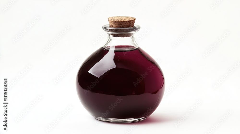 A large glass bottle with a magic substance on a white background, isolated A large glass bottle with a magic substance on a white background, isolated