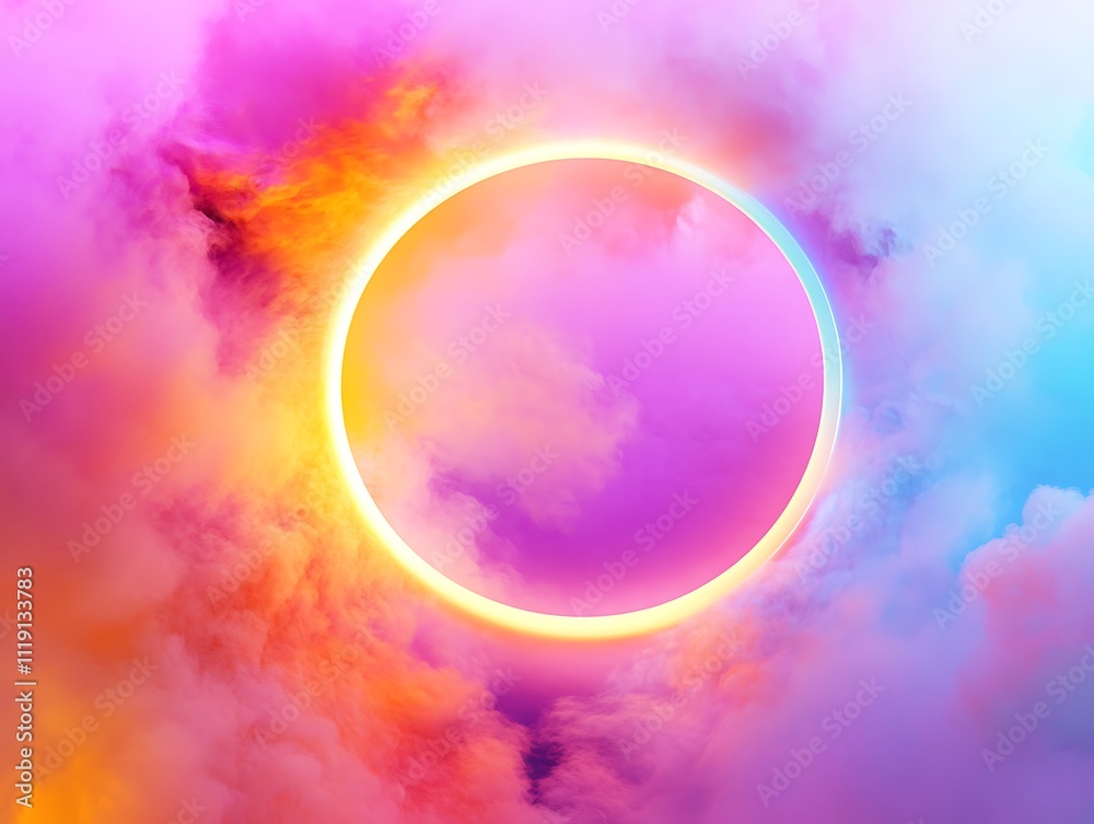 Neon Dreams: A Glowing Portal in the Clouds Neon Dreams: A Glowing Portal in the Clouds