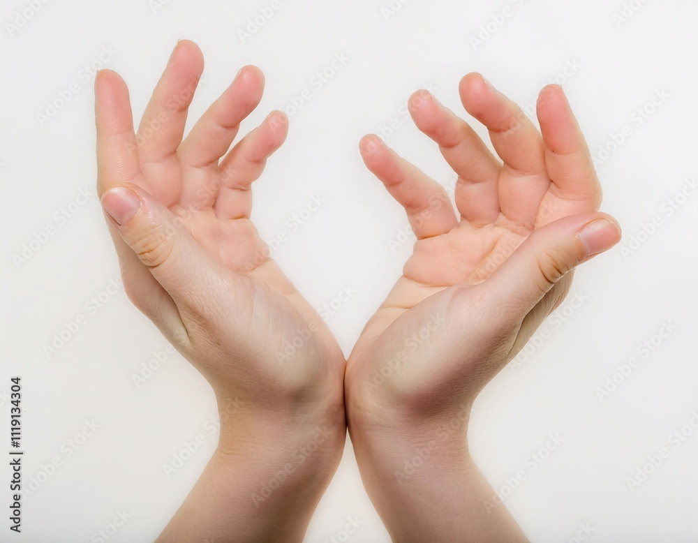 hands isolated on a white background, showing various poses or hand expressions hands isolated on a white background, showing various poses or hand expressions