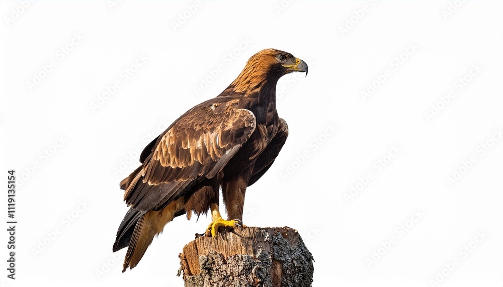 golden eagle on a branch