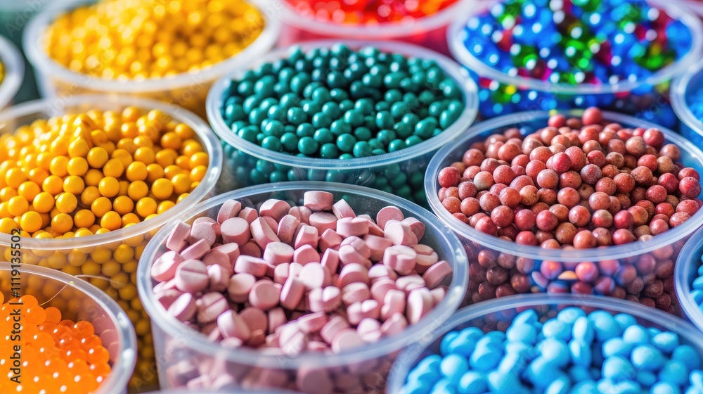 Vibrant Assorted Candy in Bowls Vibrant Assorted Candy in Bowls