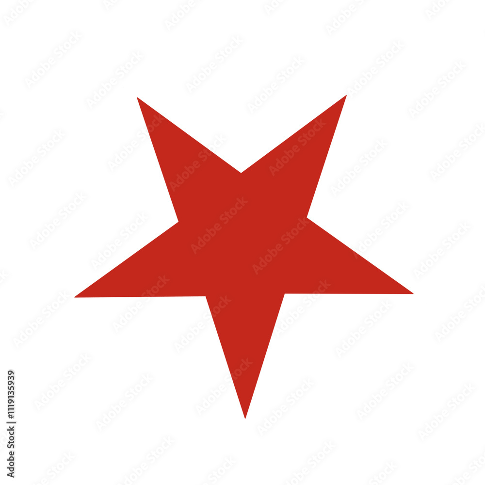 Obraz premium Red star icon isolated on transparent background, png image