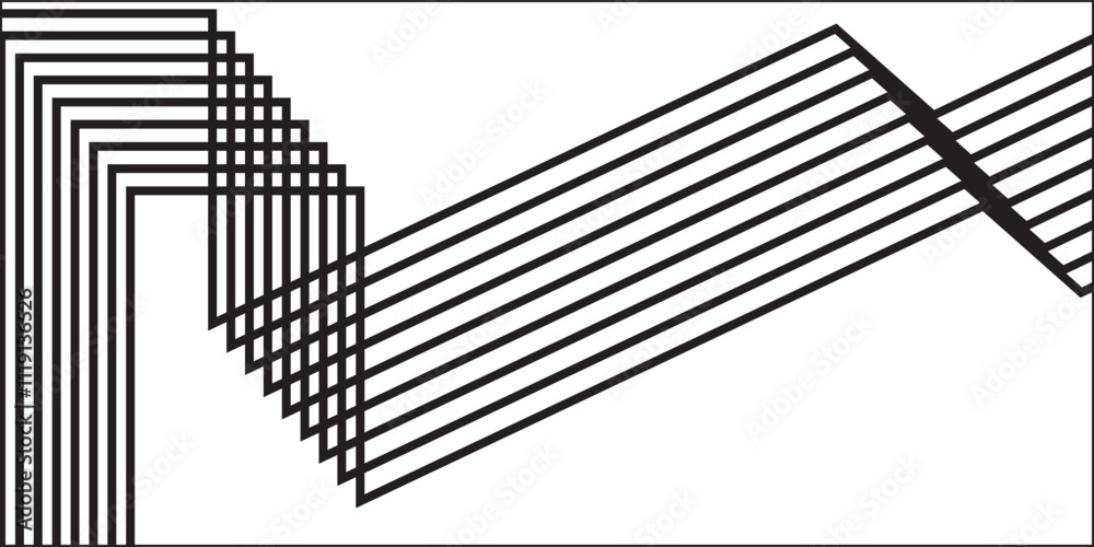 black and white stripe line abstract graphic optical art vector background